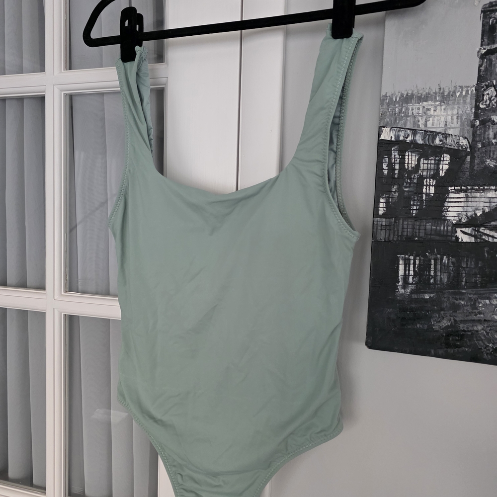 Buru Square Neck Swimsuit In Sea Glass Green